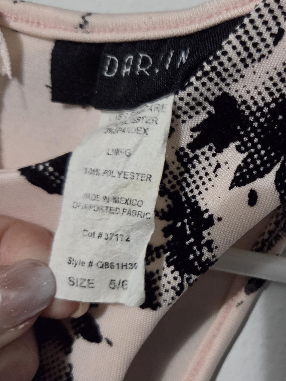 B Darlin Blush and Black Floral Halter Skater Dress - Picture 4 of 5